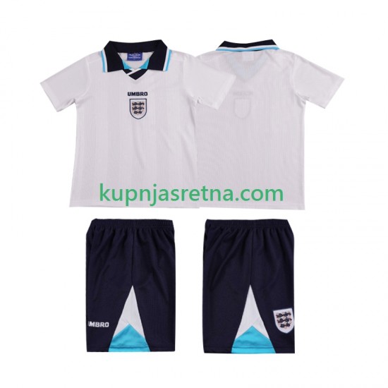 Dječja Domaći Home Dresova Engleska Retro 1996 Kratkih Rukava