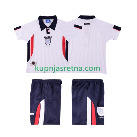 Dječja Domaći Home Dresova Engleska Retro 1998 Kratkih Rukava