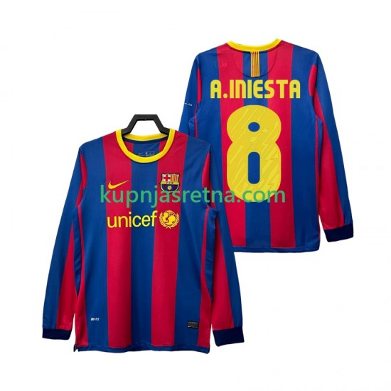 Muškarci Domaći Home Dresova FC Barcelona A INIESTA 8 Retro 2010 2011 Dugim Rukavima