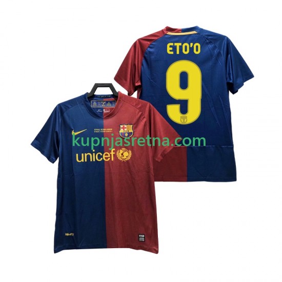Muškarci Domaći Home Dresova FC Barcelona ETO O 9 Retro Champions League 2008 2009 Kratkih Rukava