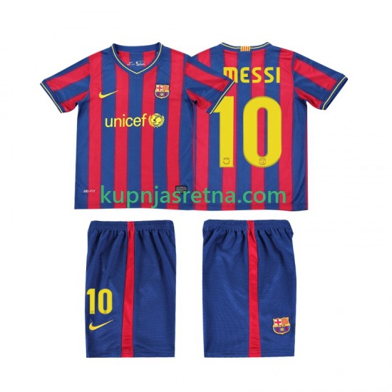 Dječja Domaći Home Dresova FC Barcelona Lionel Messi 10 Retro 2009 2010 Kratkih Rukava
