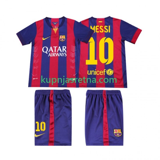 Dječja Domaći Home Dresova FC Barcelona Lionel Messi 10 Retro 2014 2015 Kratkih Rukava