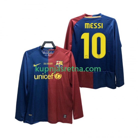 Muškarci Domaći Home Dresova FC Barcelona Lionel Messi 10 Retro Champions League 2008 2009 Dugim Rukavima