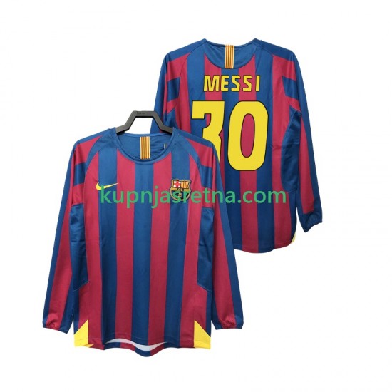 Muškarci Domaći Home Dresova FC Barcelona Lionel Messi 30 Retro 2005 2006 Dugim Rukavima