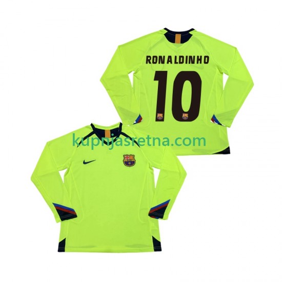 Muškarci Gostujući Away Dresova FC Barcelona RONALDINHO 10 Retro 2005 2006 Dugim Rukavima