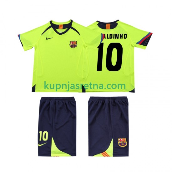 Dječja Gostujući Away Dresova FC Barcelona RONALDINHO 10 Retro 2005 2006 Kratkih Rukava