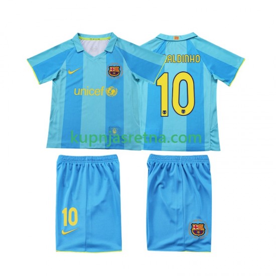 Dječja Gostujući Away Dresova FC Barcelona RONALDINHO 10 Retro 2007 2008 Kratkih Rukava