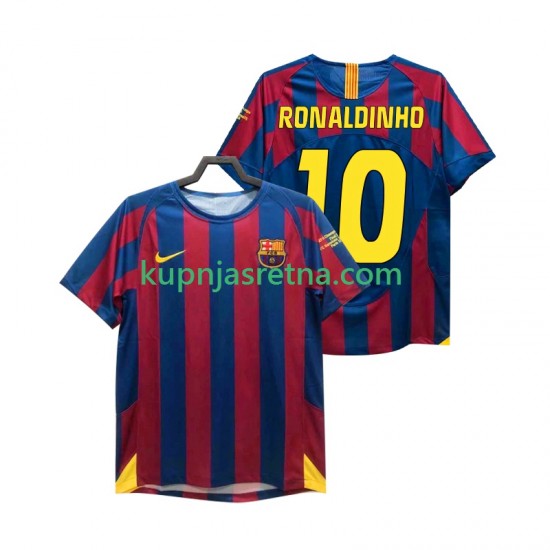 Muškarci Domaći Home Dresova FC Barcelona RONALDINHO 10 Retro Champions League 2005 2006 Kratkih Rukava