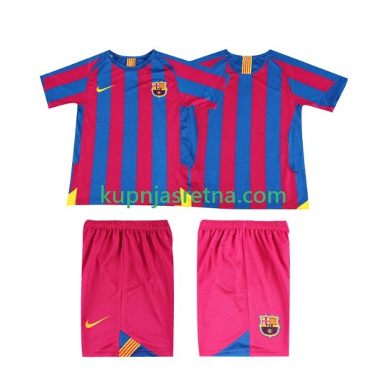 Dječja Domaći Home Dresova FC Barcelona Retro 2005 2006 Kratkih Rukava