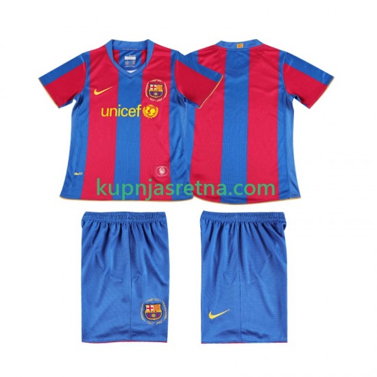 Dječja Domaći Home Dresova FC Barcelona Retro 2007 2008 Kratkih Rukava