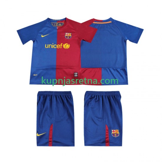 Dječja Domaći Home Dresova FC Barcelona Retro 2008 2009 Kratkih Rukava