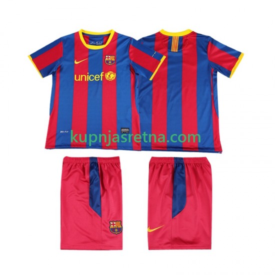 Dječja Domaći Home Dresova FC Barcelona Retro 2010 2011 Kratkih Rukava