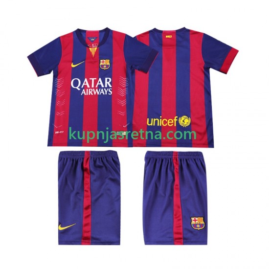 Dječja Domaći Home Dresova FC Barcelona Retro 2014 2015 Kratkih Rukava