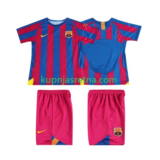Dječja Domaći Home Dresova FC Barcelona Retro Champions League 2005 2006 Kratkih Rukava