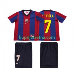 Dječja Domaći Home Dresova FC Barcelona SAVIOLA 7 Retro 1998 1999 Kratkih Rukava