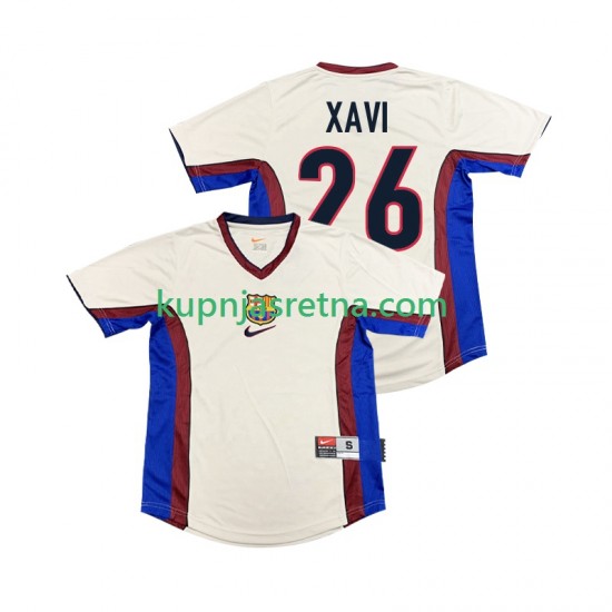 Muškarci Gostujući Away Dresova FC Barcelona XAVI 26 Retro 1998 1999 Kratkih Rukava