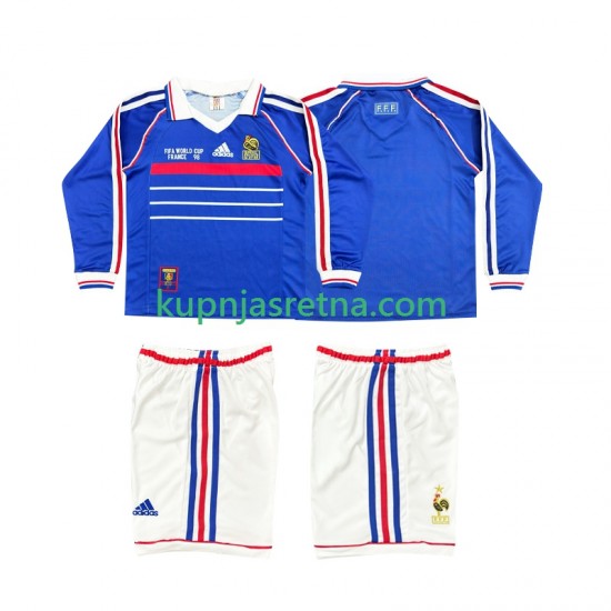 Dječja Domaći Home Dresova Francuska Retro 1998 Dugim Rukavima