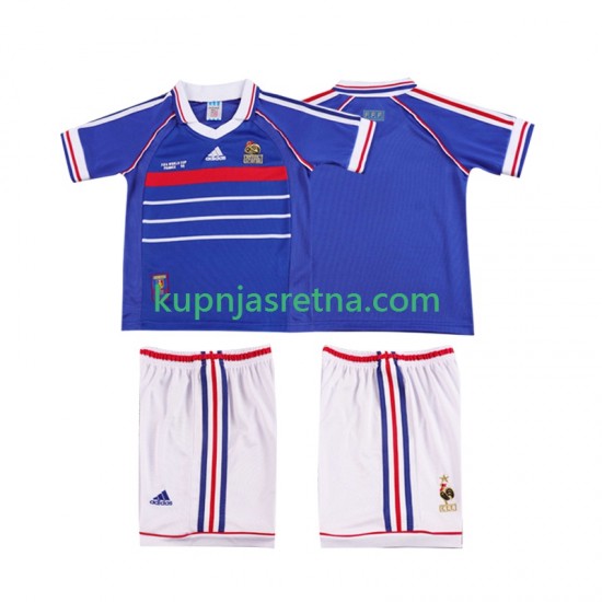 Dječja Domaći Home Dresova Francuska Retro 1998 Kratkih Rukava