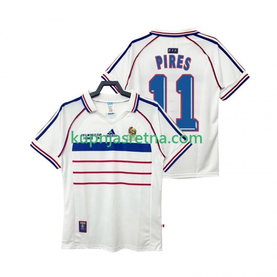 Muškarci Gostujući Away Dresova Francuska PIRES 11 Retro 1998 Kratkih Rukava