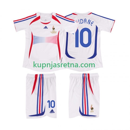 Dječja Gostujući Away Dresova Francuska ZIDANE 10 Retro 2006 Kratkih Rukava
