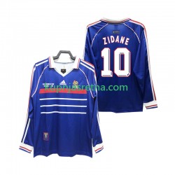 Muškarci Domaći Home Dresova Francuska ZIDANE 10 Retro 1998 Dugim Rukavima