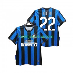 Muškarci Domaći Home Dresova Inter Milan MILITO 22 Retro 2009 2010 Kratkih Rukava