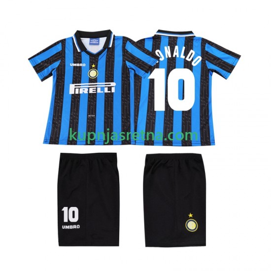 Dječja Domaći Home Dresova Inter Milan Ronaldo 10 Retro 1997 1998 Kratkih Rukava