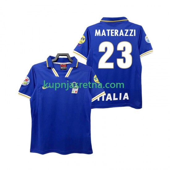 Muškarci Domaći Home Dresova Italija MATERAZZI 23 Retro 1996 Kratkih Rukava