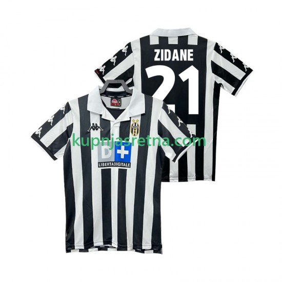 Muškarci Domaći Home Dresova Juventus ZIDANE 21 Retro 1999 2000 Kratkih Rukava