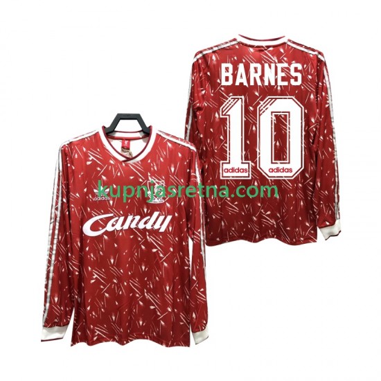 Muškarci Domaći Home Dresova Liverpool BARNES 10 Retro 1989 1991 Dugim Rukavima
