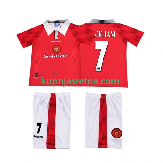 Dječja Domaći Home Dresova Manchester United BECKHAM 7 Retro 1996 1997 Kratkih Rukava