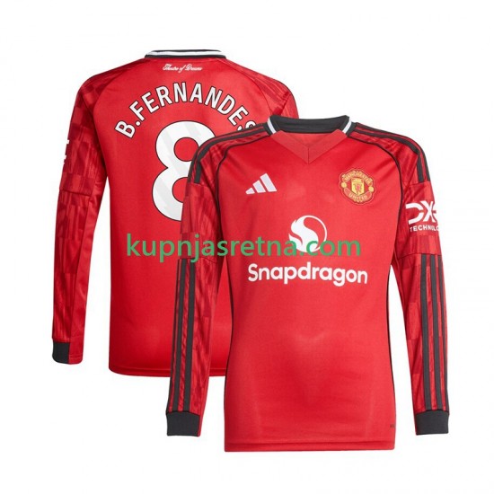 Muškarci Domaći Home Dresova Manchester United Bruno Fernandes 8 2025-2026 Dugim Rukavima