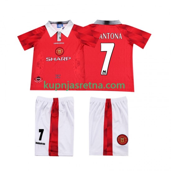 Dječja Domaći Home Dresova Manchester United CANTONA 7 Retro 1996 1997 Kratkih Rukava