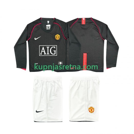 Dječja Gostujući Away Dresova Manchester United Retro 2007 2008 Dugim Rukavima