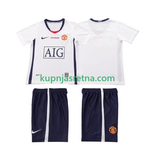 Dječja Gostujući Away Dresova Manchester United Retro Champions League 2008 2009 Kratkih Rukava