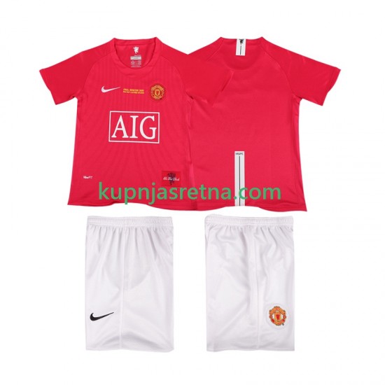 Dječja Domaći Home Dresova Manchester United Retro Champions League 2007 2008 Kratkih Rukava