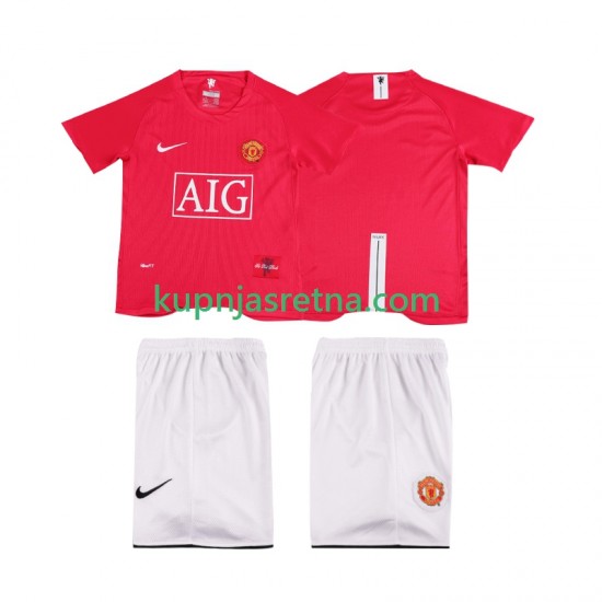 Dječja Domaći Home Dresova Manchester United Retro Premier League 2007 2008 Kratkih Rukava