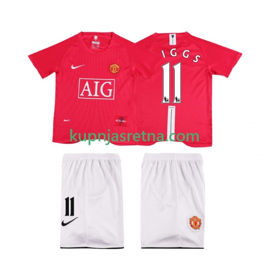 Dječja Domaći Home Dresova Manchester United GIGGS 11 Retro Premier League 2007 2008 Kratkih Rukava