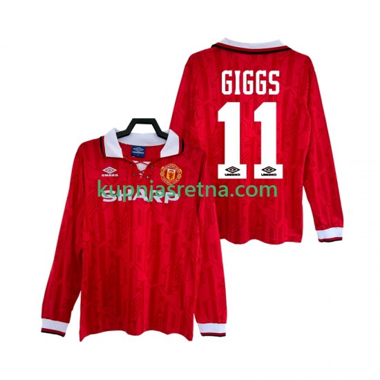 Muškarci Domaći Home Dresova Manchester United GIGGS 11 Retro 1992 1994 Dugim Rukavima