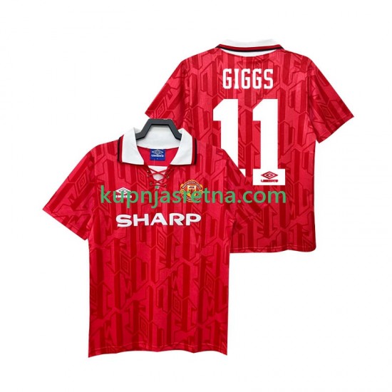 Muškarci Domaći Home Dresova Manchester United GIGGS 11 Retro 1992 1994 Kratkih Rukava