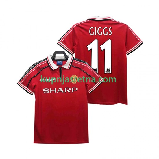 Muškarci Domaći Home Dresova Manchester United GIGGS 11 Retro 1998 1999 Kratkih Rukava