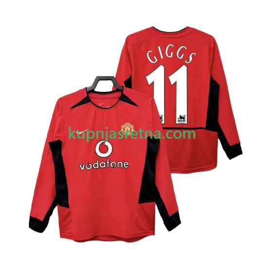 Muškarci Domaći Home Dresova Manchester United GIGGS 11 Retro 2002 2004 Dugim Rukavima