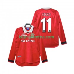 Muškarci Domaći Home Dresova Manchester United Giggs 11 Retro 1999 2000 Dugim Rukavima