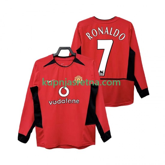 Muškarci Domaći Home Dresova Manchester United RONALDO 7 Retro 2002 2004 Dugim Rukavima