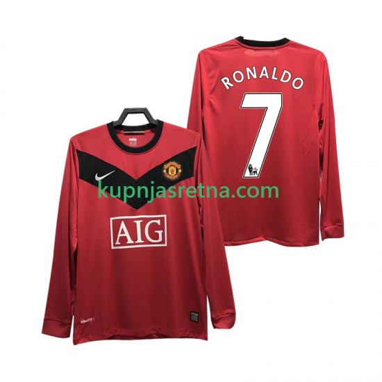 Muškarci Domaći Home Dresova Manchester United RONALDO 7 Retro 2009 2010 Dugim Rukavima