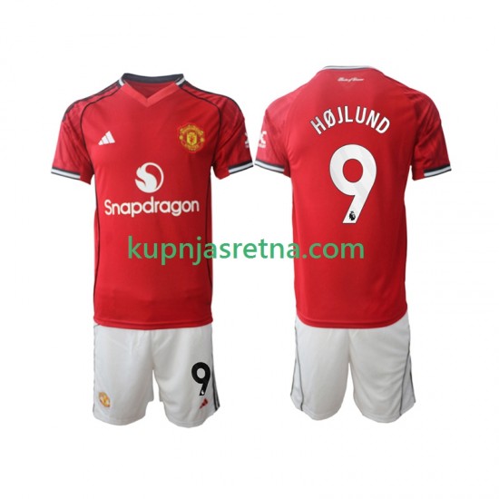 Dječja Domaći Home Dresova Manchester United Rasmus Hojlund 9 2025-2026 Kratkih Rukava
