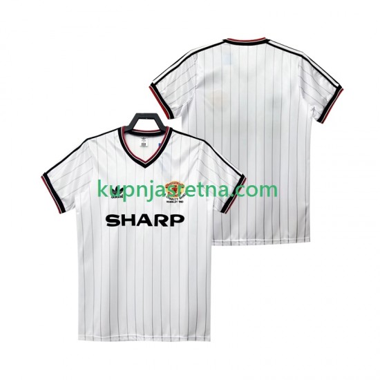 Muškarci Gostujući Away Dresova Manchester United Retro 1983 1984 Kratkih Rukava