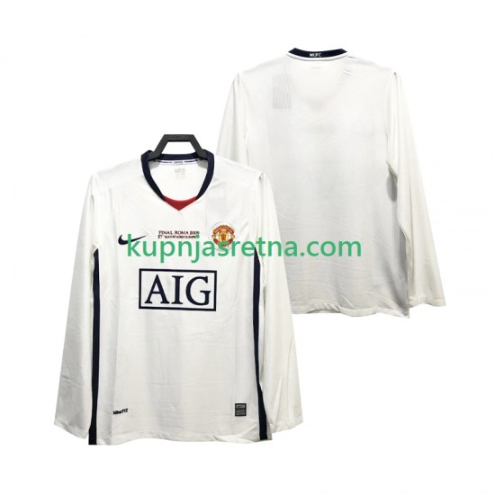 Muškarci Gostujući Away Dresova Manchester United Retro Champions League 2008 2009 Dugim Rukavima