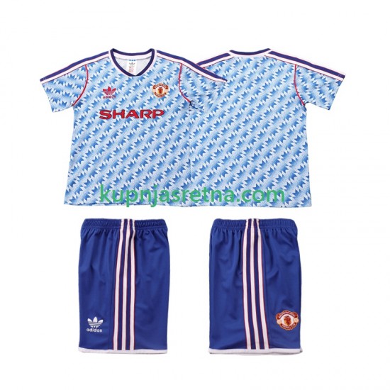 Dječja Gostujući Away Dresova Manchester United Retro 1990 1992 Kratkih Rukava