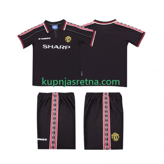 Dječja Gostujući Away Dresova Manchester United Retro 1998 1999 Kratkih Rukava